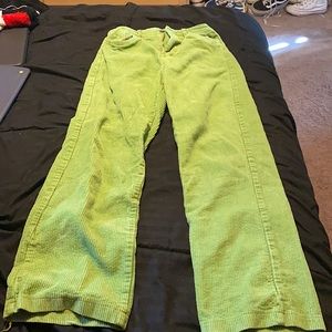 flare light green pants